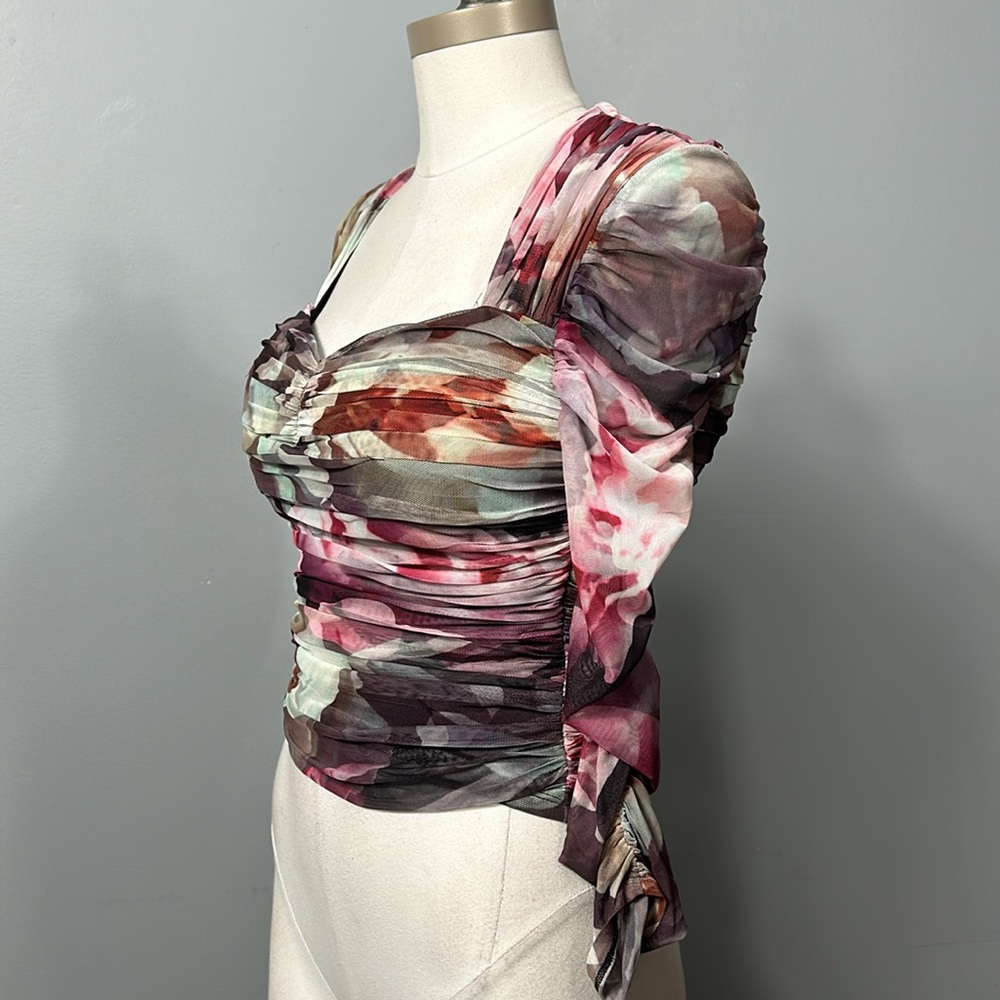 Express Body Contour Mesh Overlay Blouse size XS - like new